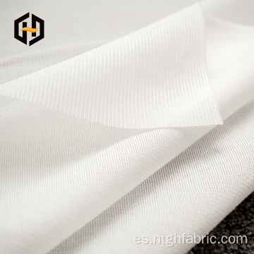 Tejido de forro de malla de punto blanco suave para prendas de vestir